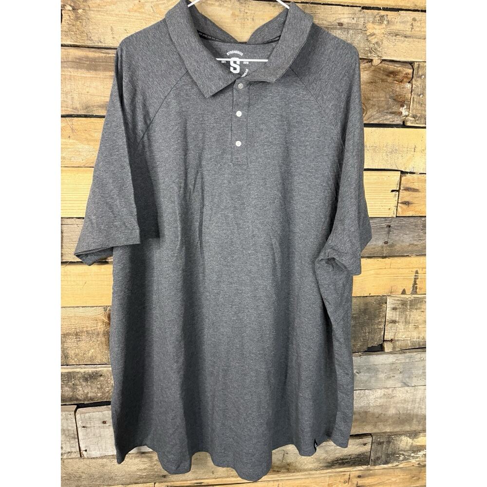 Men’s Strongsize Polo, Charcoal Grey, 3XL XXXL